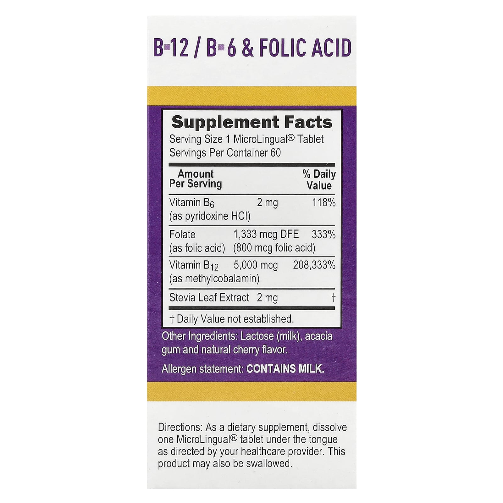Superior Source, Methylcobalamin B-12, B-6 & Folic Acid, 60 MicroLingual® Instant Dissolve Tablets - Image 2