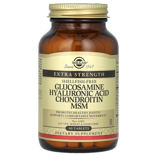 Solgar, Glucosamine Hyaluronic Acid Chondroitin MSM, Extra Strength, 60 Tablets - Image 1