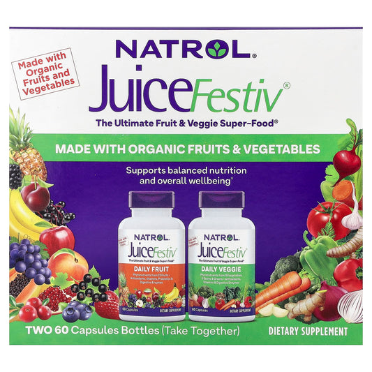 Natrol, JuiceFestiv®, 2 Bottles, 60 Capsules Each - Image 1