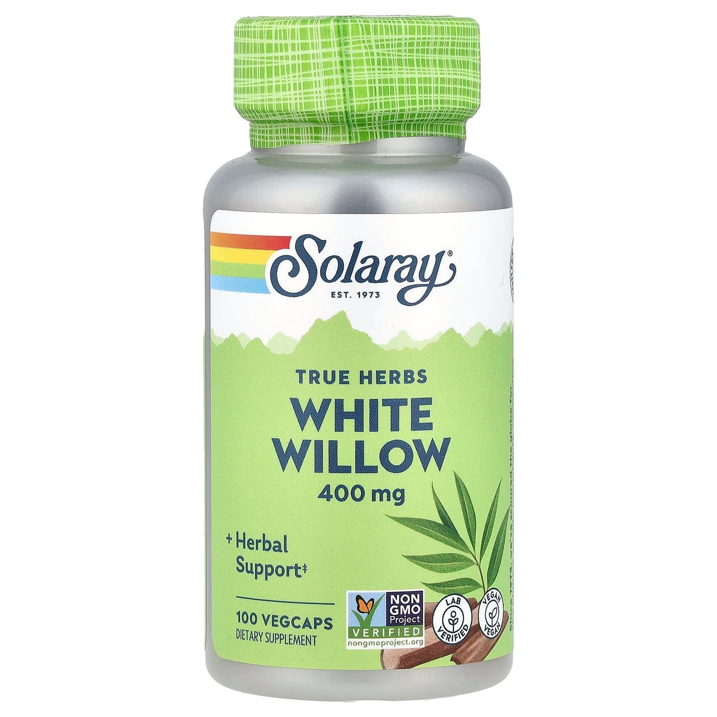 Solaray, True Herbs, White Willow, 400 mg, 100 VegCaps - Image 1