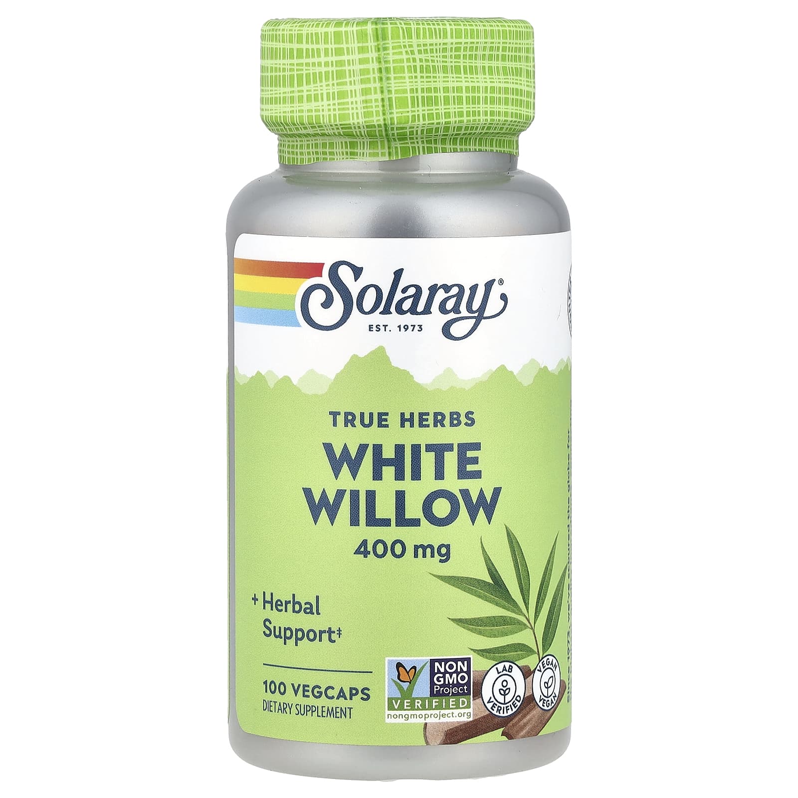 Solaray, True Herbs, White Willow, 400 mg, 100 VegCaps - Image 1
