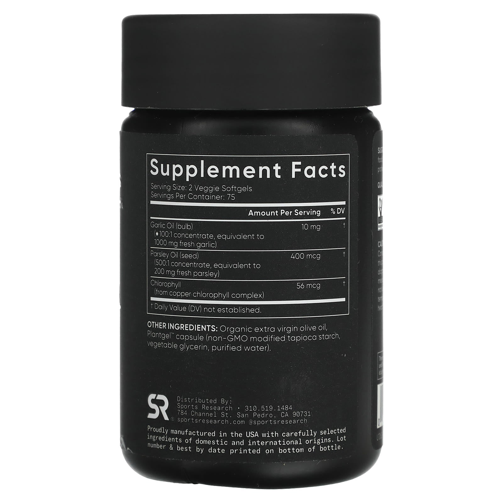 Sports Research, Garlic Oil, Plant-Based, 150 Veggie Softgels - Image 2