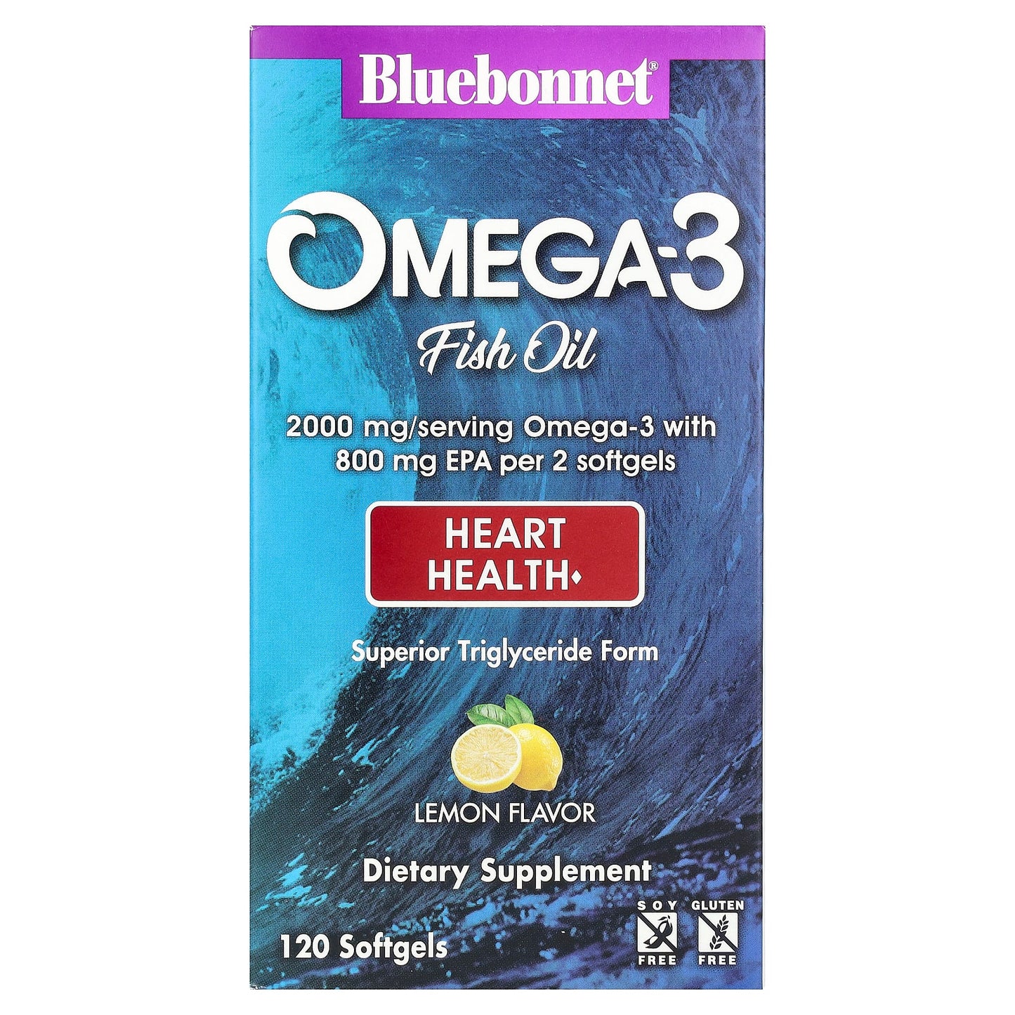 Bluebonnet Omega-3 Fish Oil for Heart Health - 120 Softgels - Image 1