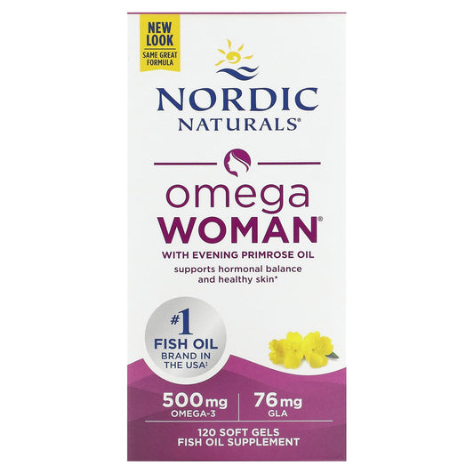 Nordic Naturals, Omega Woman with Evening Primrose Oil, 120 Soft Gels - Image 1
