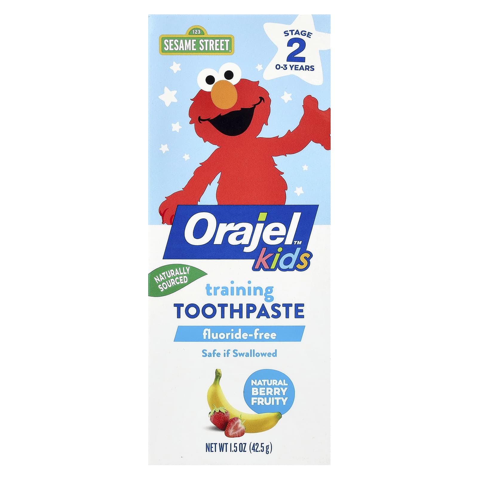 Orajel, Kids, Elmo Training Toothpaste, Fluoride-Free, 0-3 Years, Natural Berry Fruity, 1.5 oz (42.5 g) - Image 2