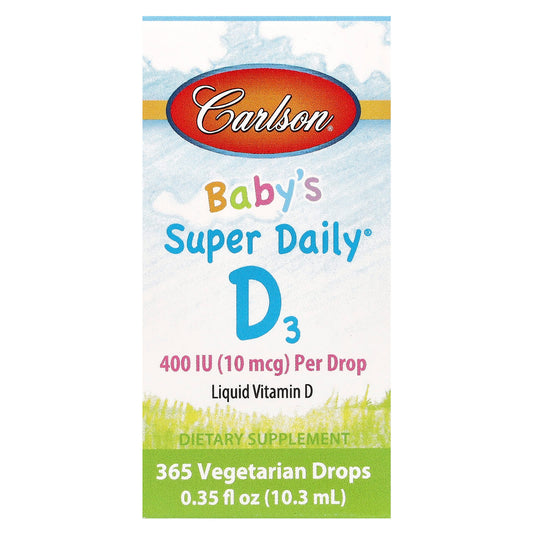 Carlson, Baby's Super Daily® D3, 10 mcg (400 IU), 0.35 fl oz (10.3 ml)