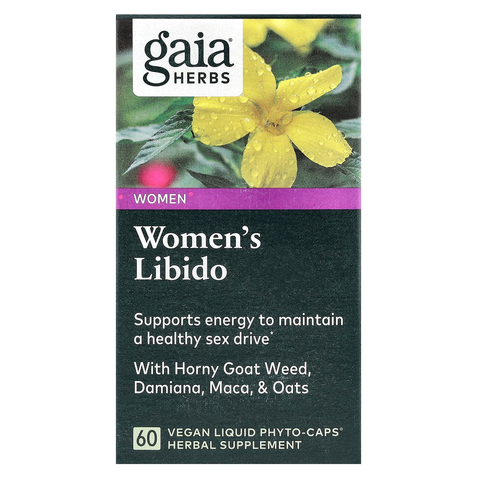 Gaia Herbs Women's Libido Supplement 60 Vegan Liquid Phyto-Caps - Image 1