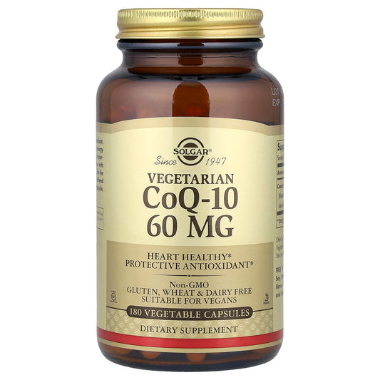 Solgar, Vegetarian CoQ-10, 60 mg, 180 Vegetable Capsules - Image 1