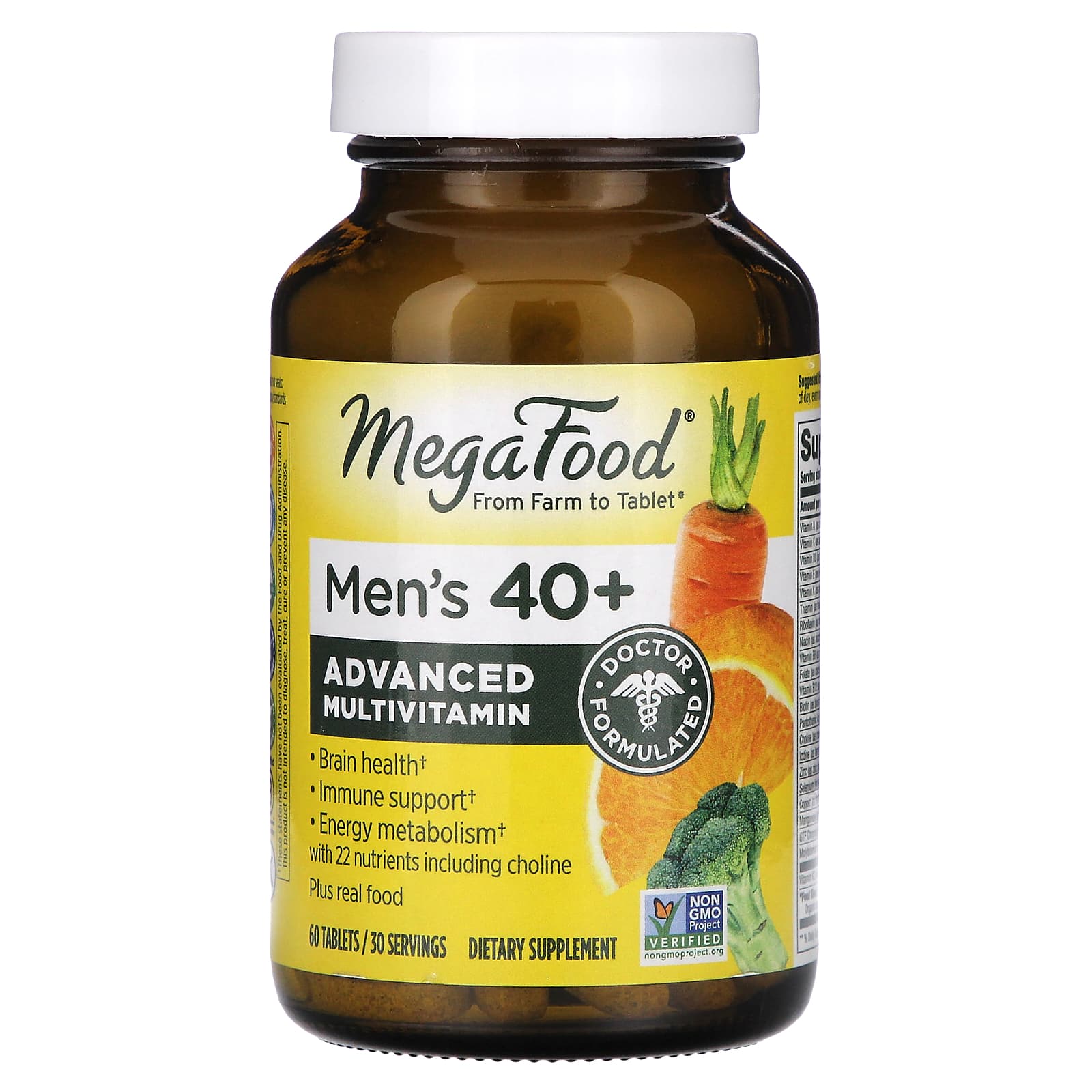 MegaFood, Men's 40+, Advanced Multivitamin, 60 Tablets - Image 1