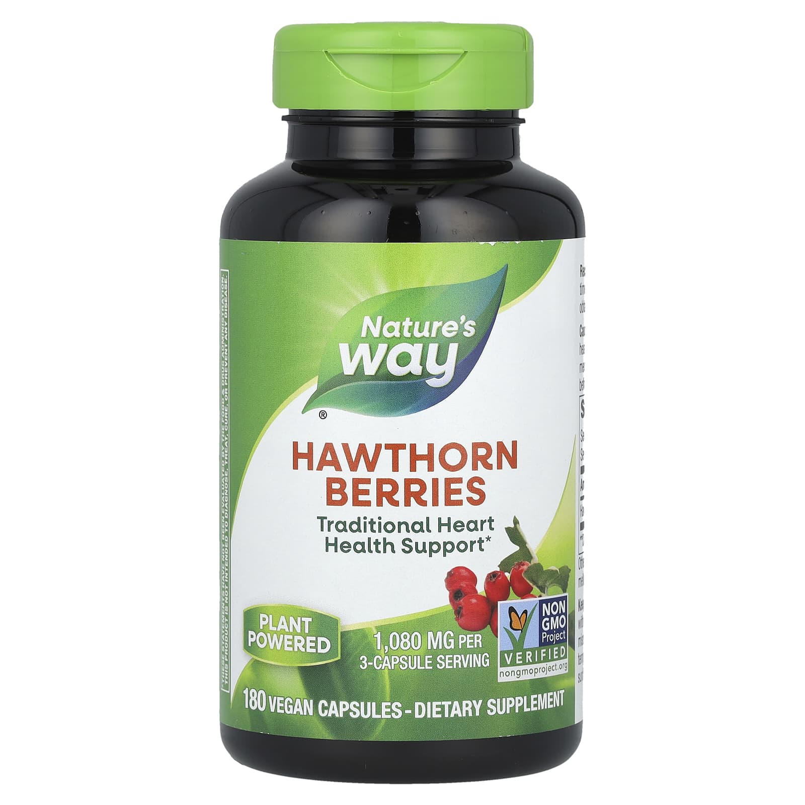 Nature's Way, Hawthorn Berries, 180 Vegan Capsules (360 mg per Capsule) - Image 1