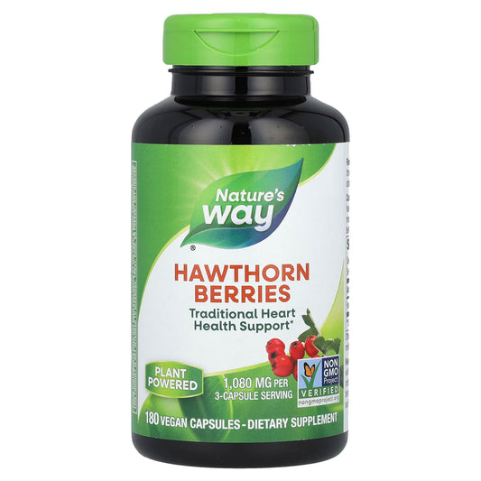 Nature's Way, Hawthorn Berries, 180 Vegan Capsules (360 mg per Capsule) - Image 1