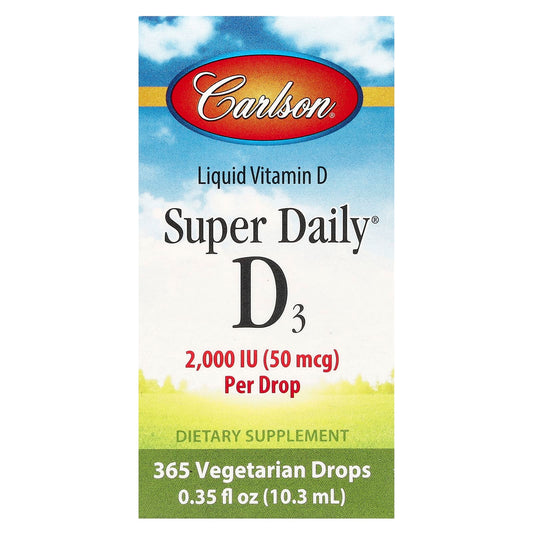 Carlson Super Daily D3 Liquid Vitamin 2000 IU, 365 Vegan Drops - Image 1