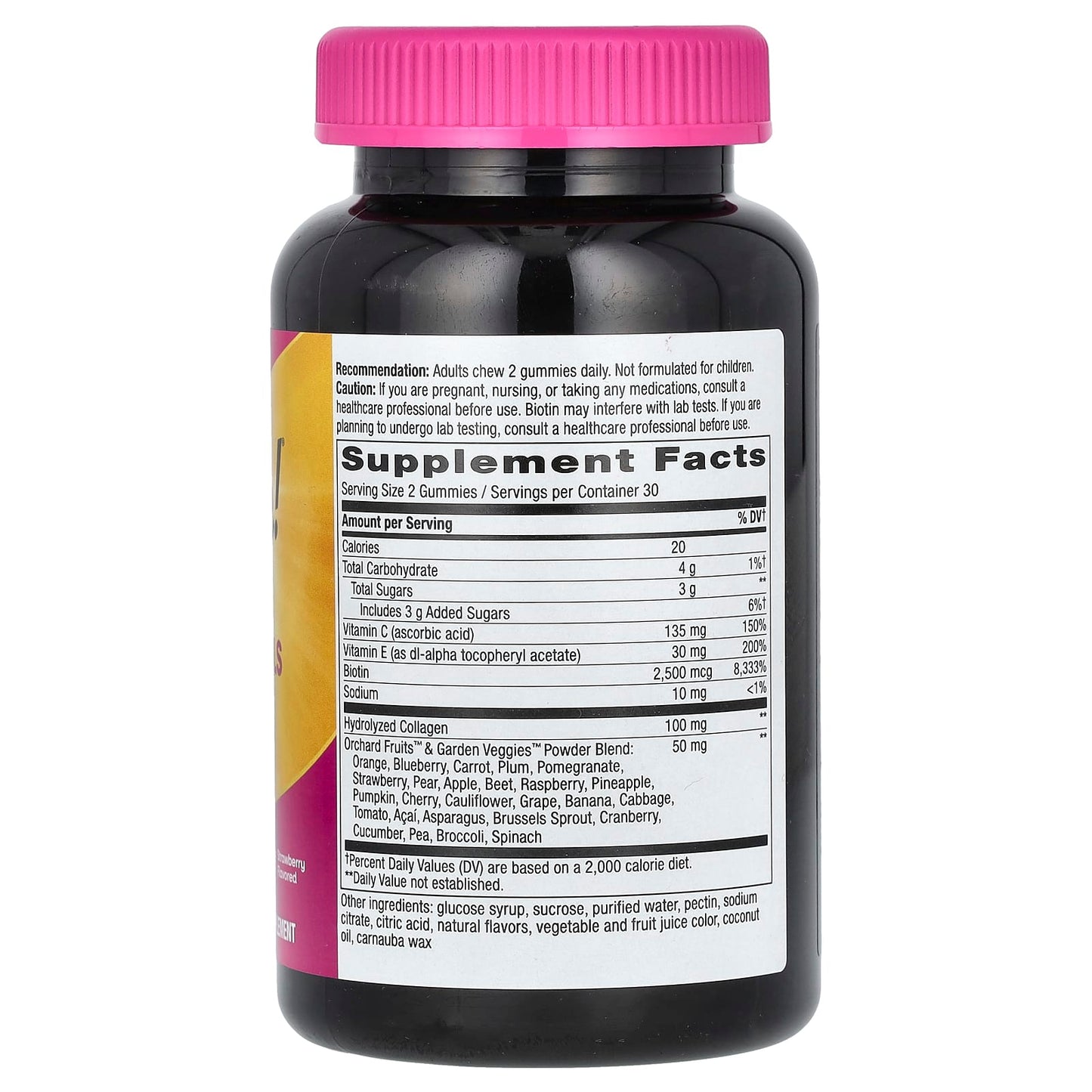 Nature's Way, Alive! Hair, Skin & Nails Gummies, Strawberry, 60 Gummies - Image 2