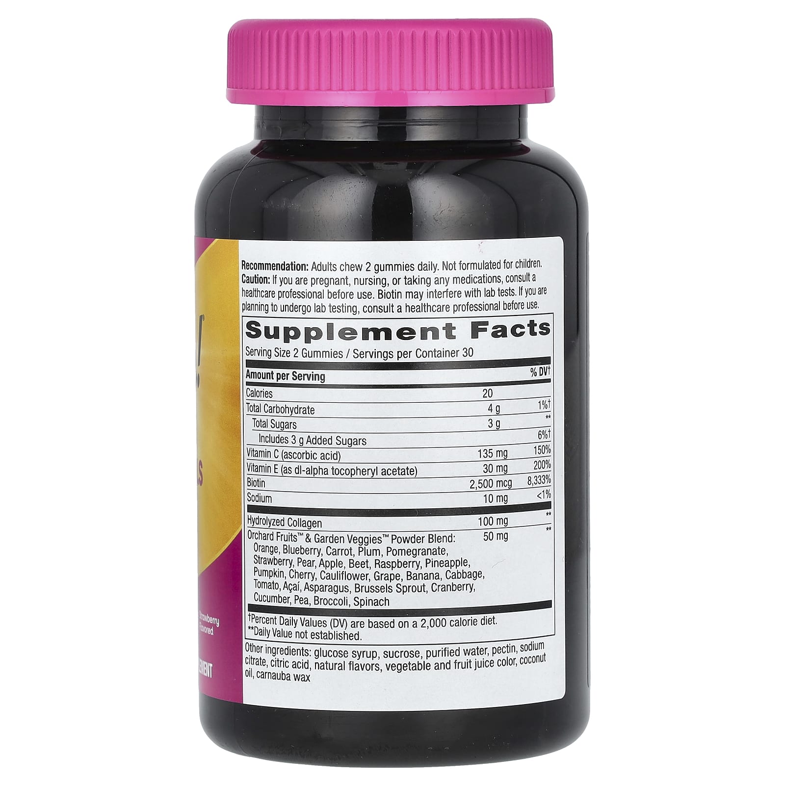 Nature's Way, Alive! Hair, Skin & Nails Gummies, Strawberry, 60 Gummies - Image 2