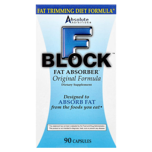 Absolute Nutrition FBlock Fat Absorber, Original Formula, 90 Capsules - Image 1