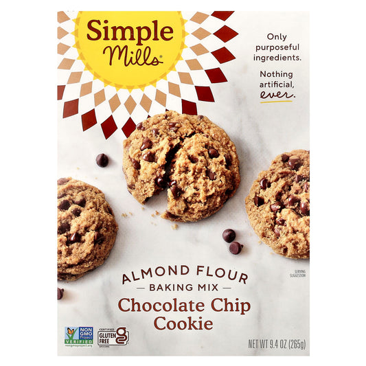 Simple Mills, Almond Flour Baking Mix, Chocolate Chip Cookie, 9.4 oz (265 g) - Image 1