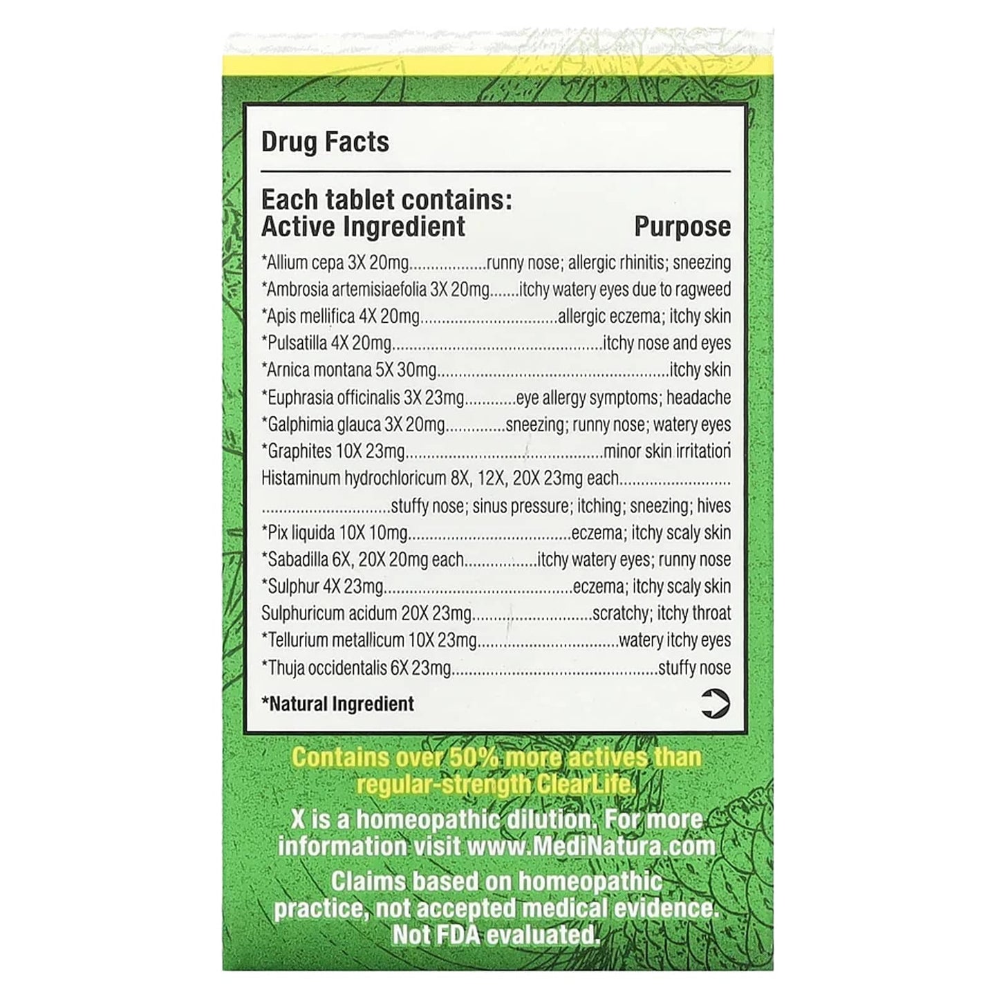 MediNatura, ClearLife™ Allergy Tablets, Extra Strength, 60 Tablets - Image 2