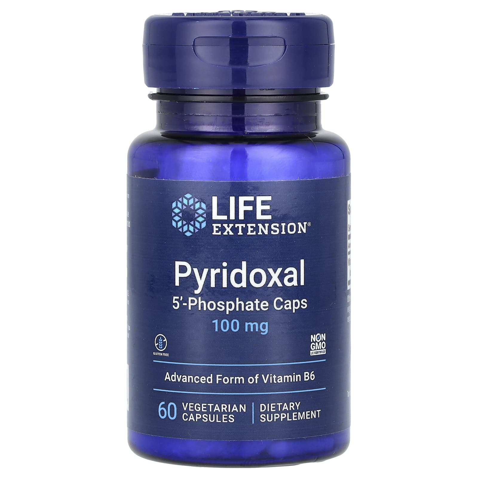 Life Extension, Pyridoxal 5'-Phosphate Caps, 100 mg, 60 Vegetarian Capsules - Image 1