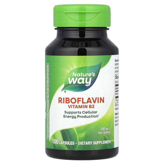 Nature's Way, Riboflavin, Vitamin B2, 100 mg, 100 Capsules - Image 1