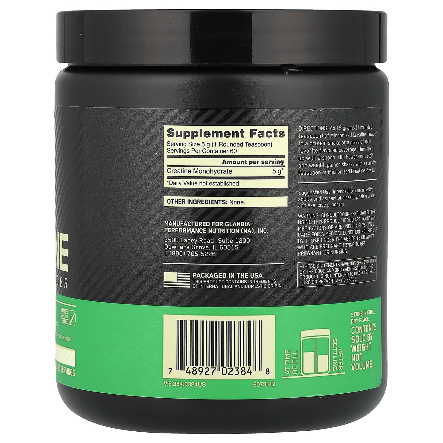 Optimum Nutrition, Micronized Creatine Powder, Unflavored, 10.58 oz (300 g) - Image 2
