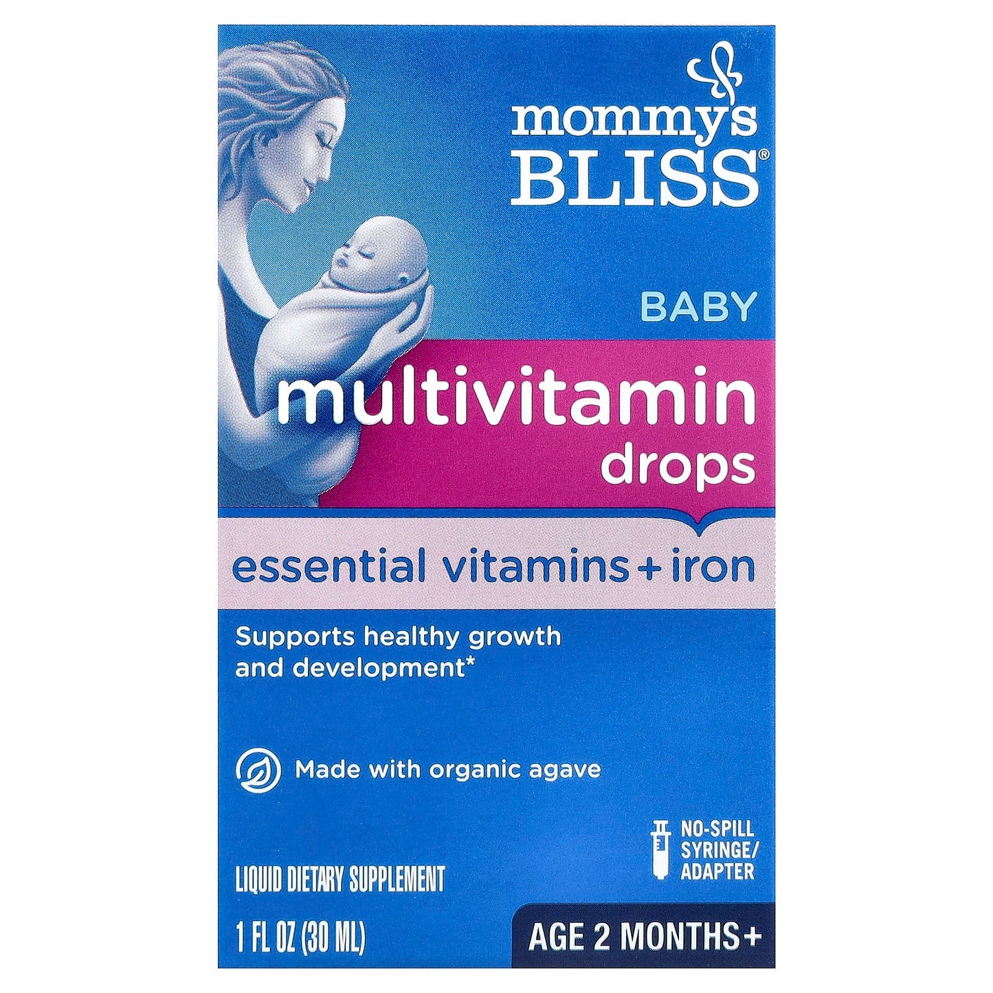 Mommy's Bliss, Baby Multivitamin + Iron, Age 2 Months+, Grape, 1 fl oz ( 30 ml) - Image 1