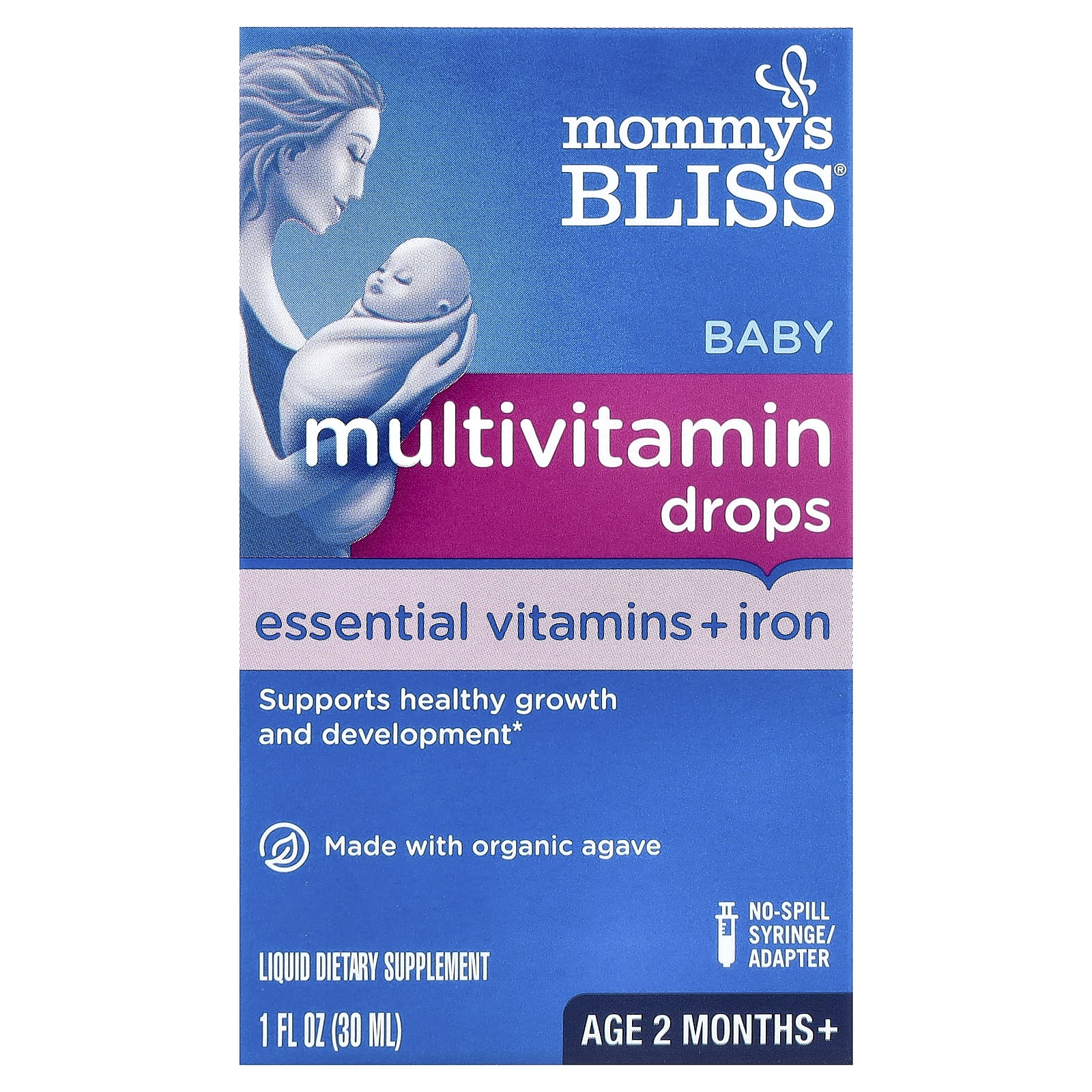 Mommy's Bliss, Baby Multivitamin + Iron, Age 2 Months+, Grape, 1 fl oz ( 30 ml) - Image 1