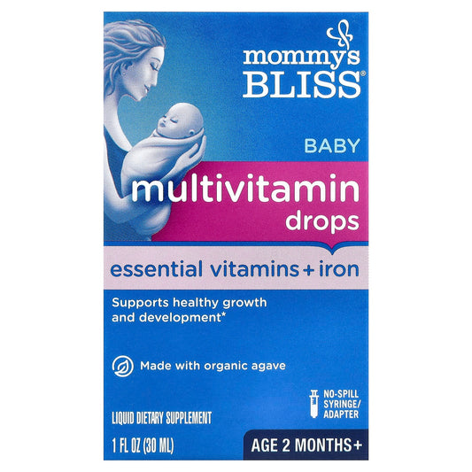 Mommy's Bliss, Baby Multivitamin + Iron, Age 2 Months+, Grape, 1 fl oz ( 30 ml) - Image 1
