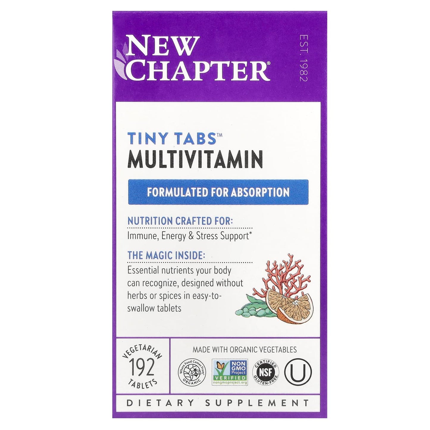 New Chapter, Tiny Tabs™ Multivitamin, 192 Vegetarian Tablets - Image 1