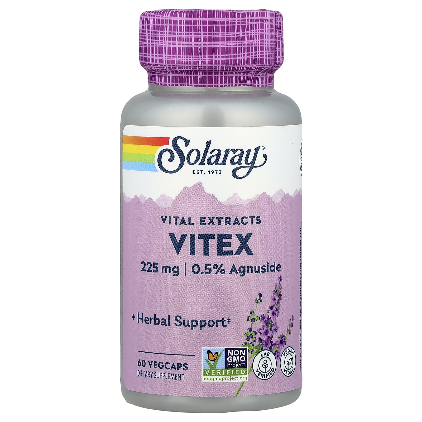 Solaray, Vital Extracts, Vitex, 60 VegCaps - Image 1