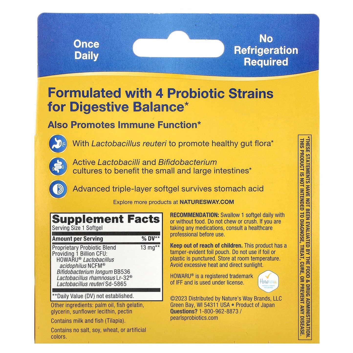 Nature's Way, Primadophilus Reuteri Probiotic, 1 Billion, 30 Softgels - Image 2