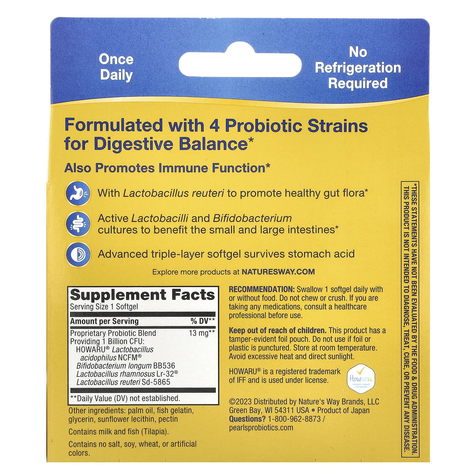 Nature's Way, Primadophilus Reuteri Probiotic, 1 Billion, 30 Softgels - Image 2
