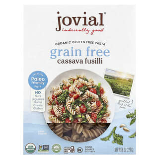 Jovial Organic Gluten-Free Cassava Fusilli Pasta, 8 oz, Paleo Friendly
