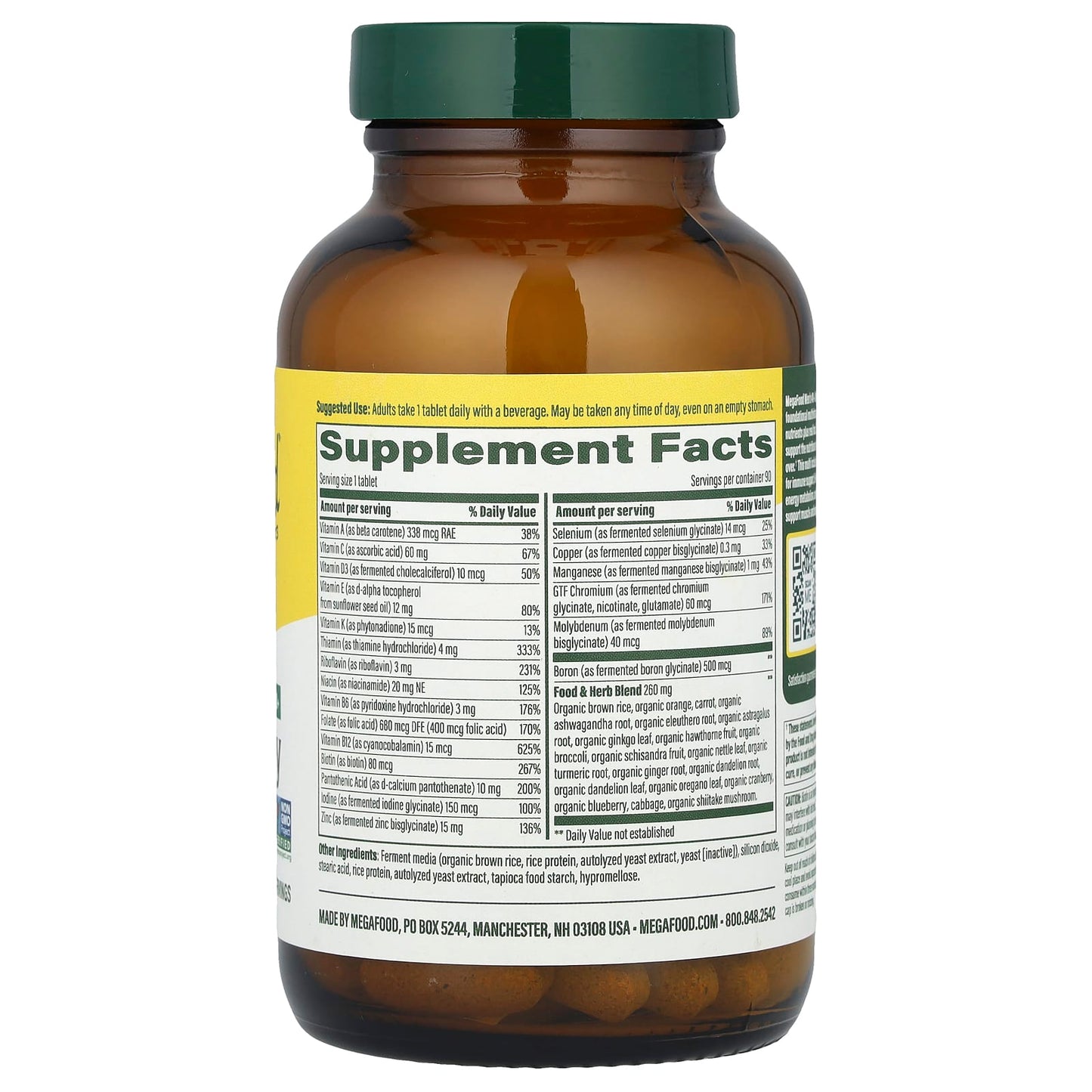 MegaFood, Men's 40+ One Daily Multivitamin, 90 Tablets - Image 2