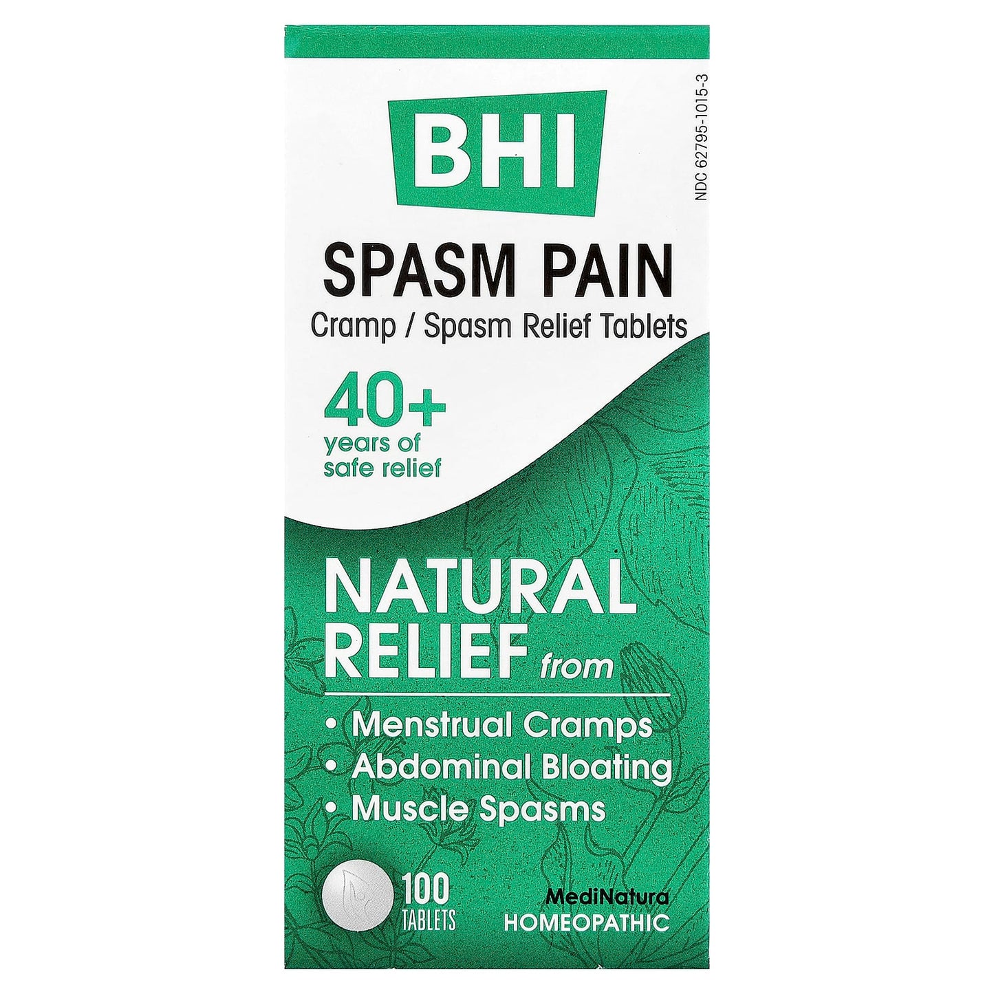MediNatura, BHI, Spasm Pain, 100 Tablets - Image 1