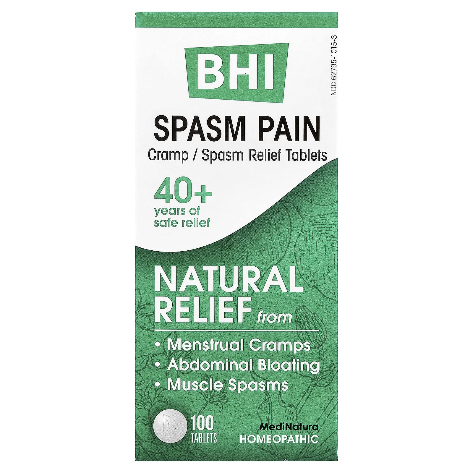 MediNatura, BHI, Spasm Pain, 100 Tablets - Image 1