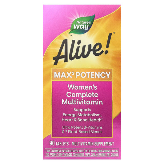 Nature's Way, Alive! Max3 Potency, Women's Complete Multivitamin, 90 Tablets - Image 1