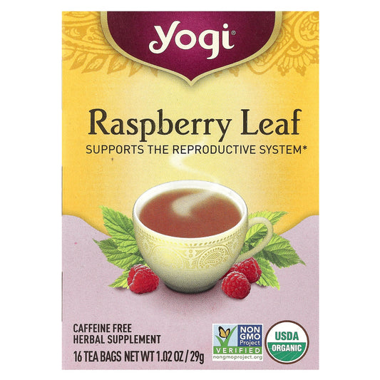 Yogi Tea, Raspberry Leaf, Caffeine Free, 16 Tea Bags, 1.02 oz (29 g) - Image 1