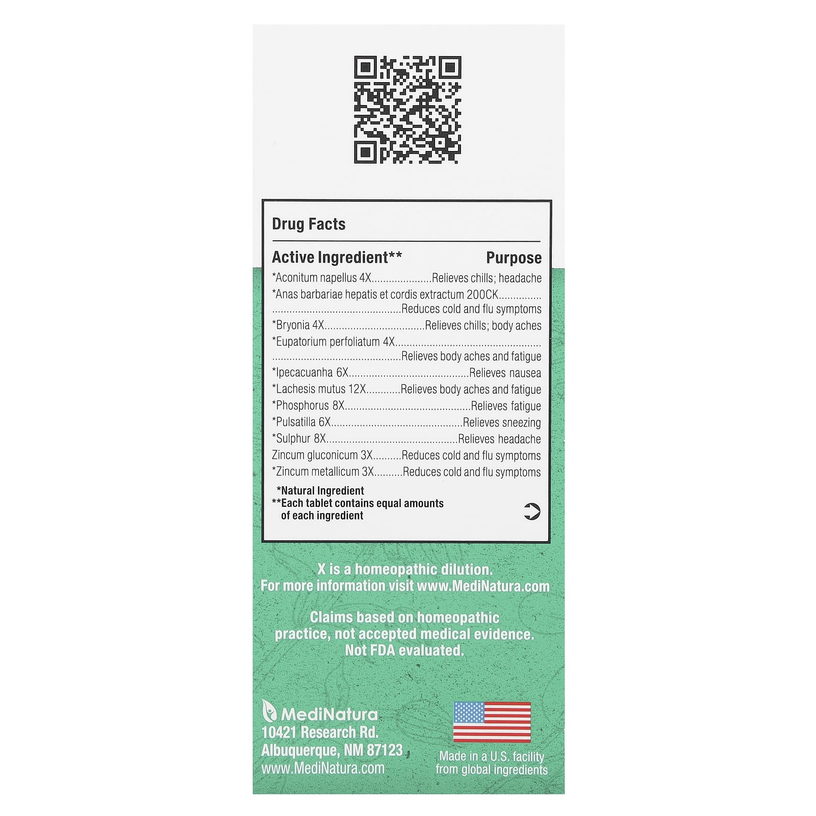 MediNatura, BHI Flu+, 100 Tablets - Image 2
