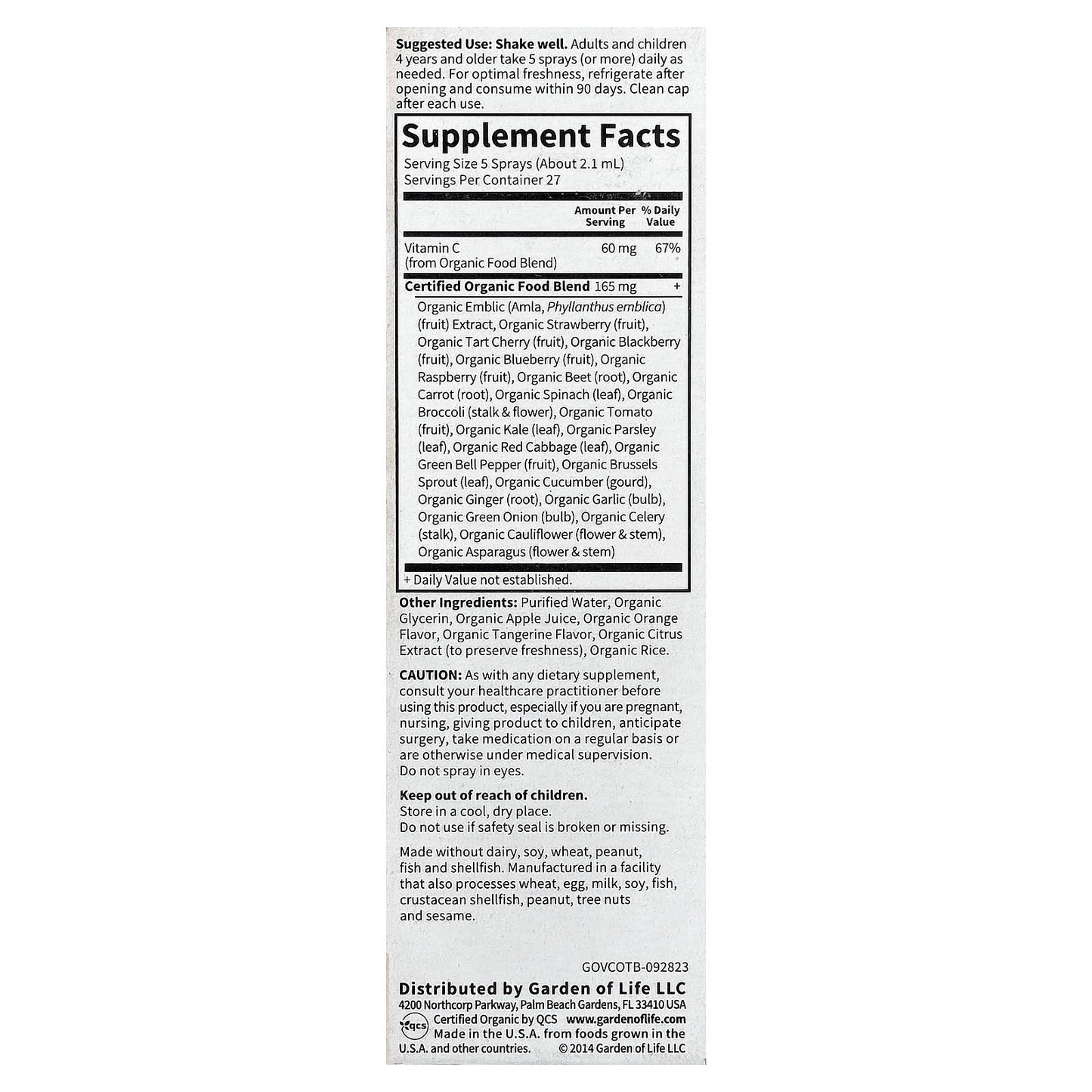 Vitamin C Organic Spray by Garden of Life - Boost Immunity & Skin Health - Image 2
