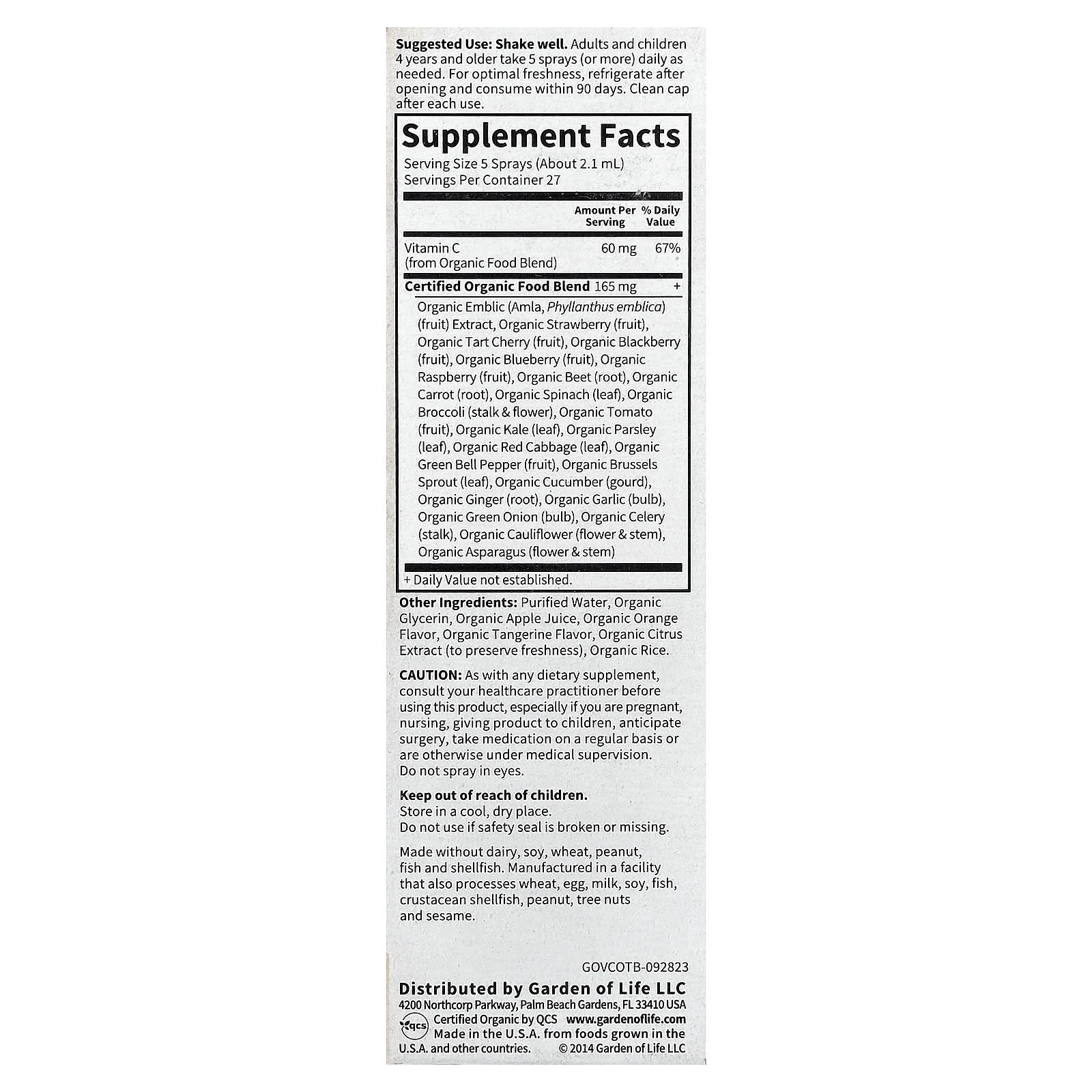 Vitamin C Organic Spray by Garden of Life - Boost Immunity & Skin Health - Image 2