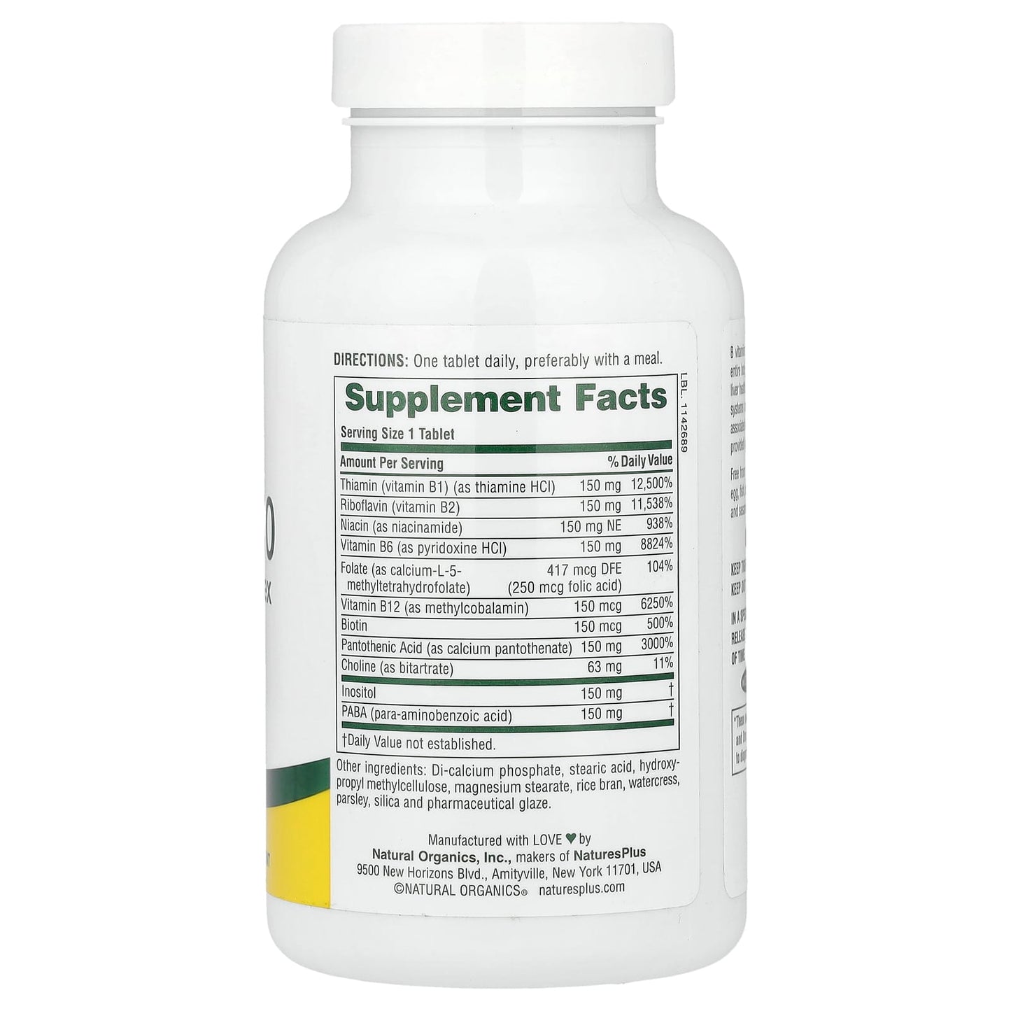 NaturesPlus, Sustained Release Mega B-150, 90 Tablets - Image 2