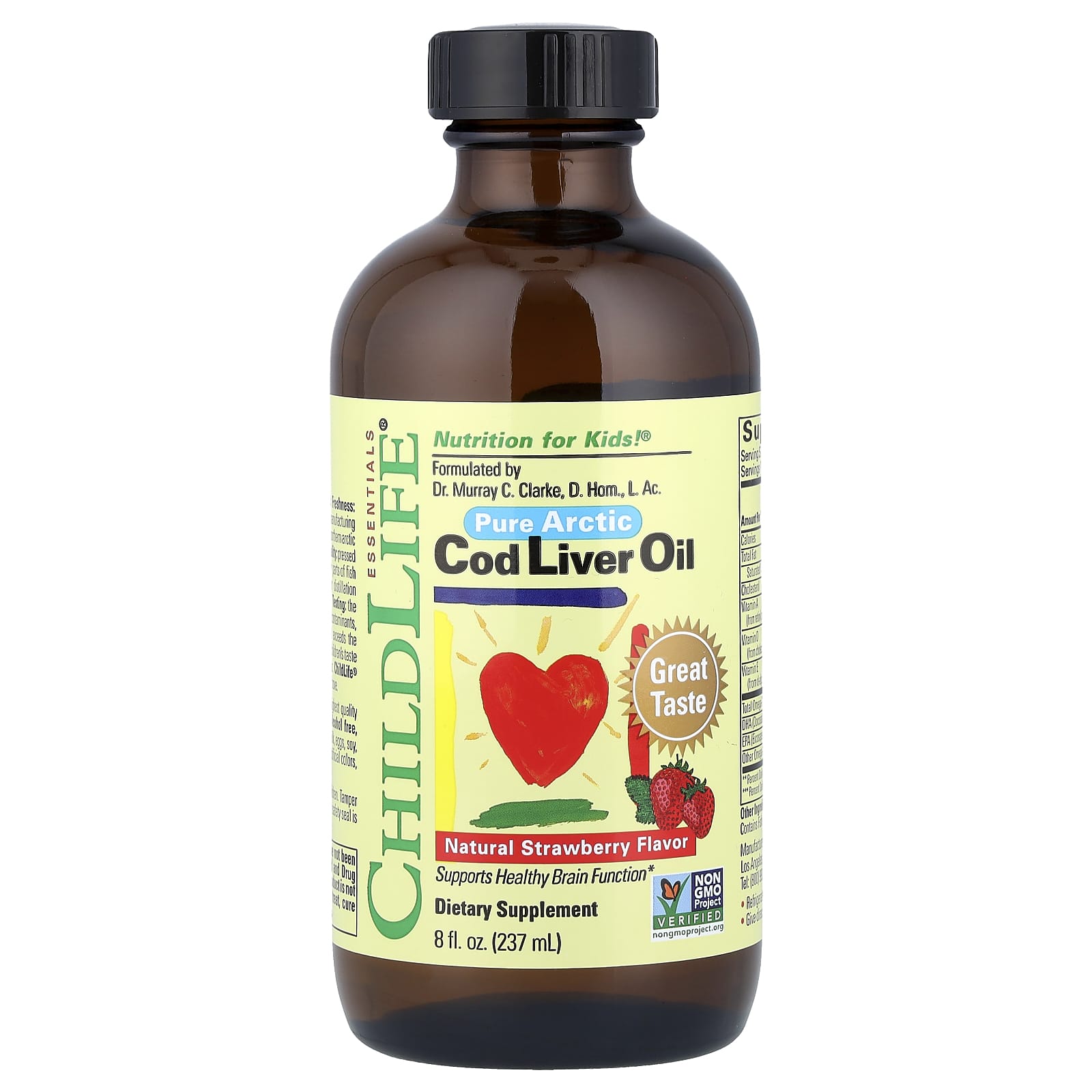 Pure Arctic Cod Liver Oil for Kids - Natural Strawberry Flavor - Image 1