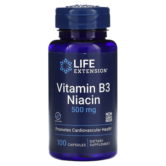 Life Extension, Vitamin B3 Niacin, 500 mg, 100 Capsules