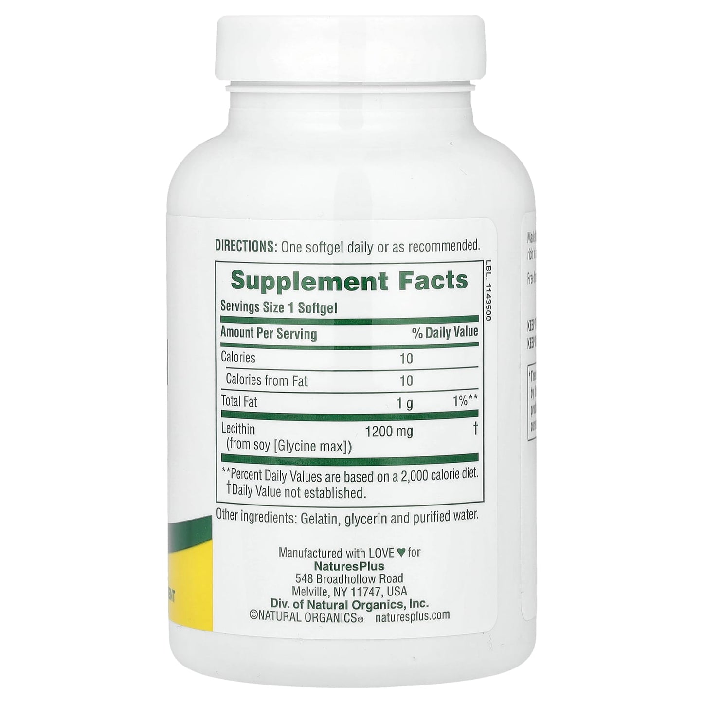 NaturesPlus, Lecithin, 1,200 mg, 90 Softgels - Image 2