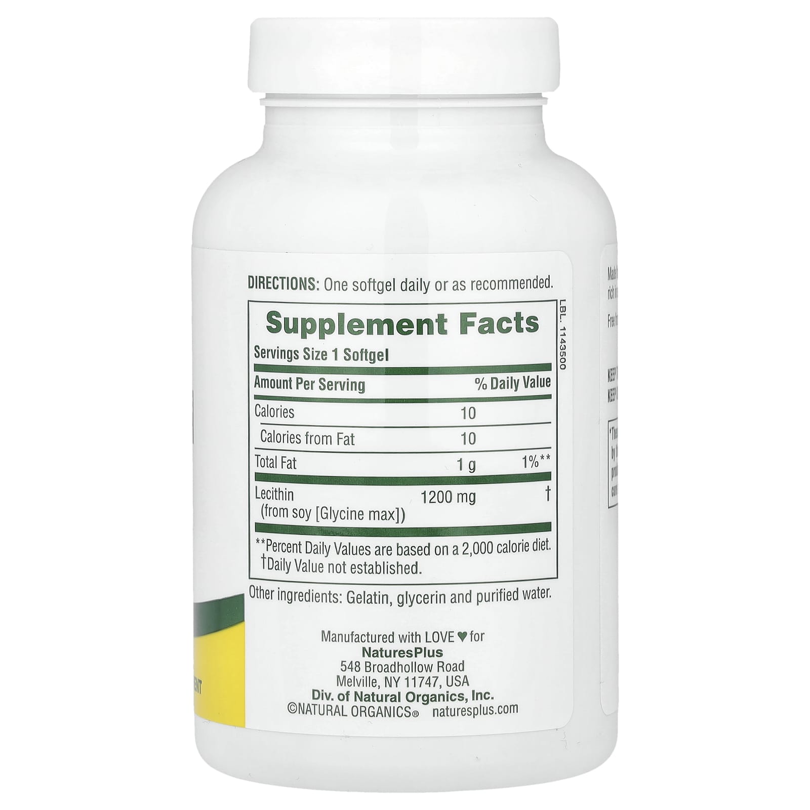NaturesPlus, Lecithin, 1,200 mg, 90 Softgels - Image 2