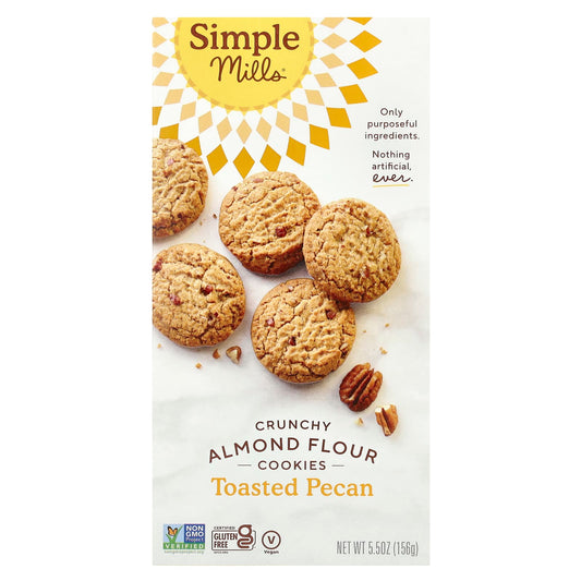 Simple Mills, Crunchy Almond Flour Cookies, Toasted Pecan, 5.5 oz (156 g) - Image 1