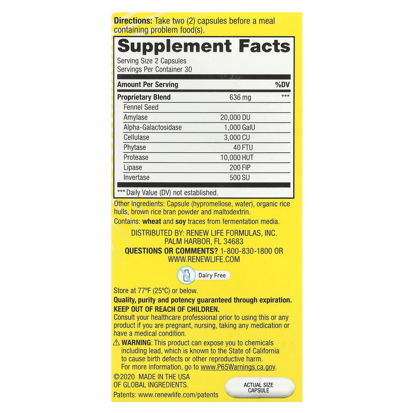 Renew Life, Gas Stop™ Enzyme Formula, 60 Vegetarian Capsules - Image 2