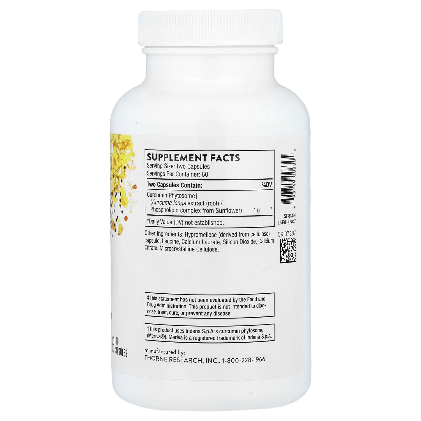 Thorne, Curcumin Phytosome, 120 Capsules (500 mg per Capsule)
