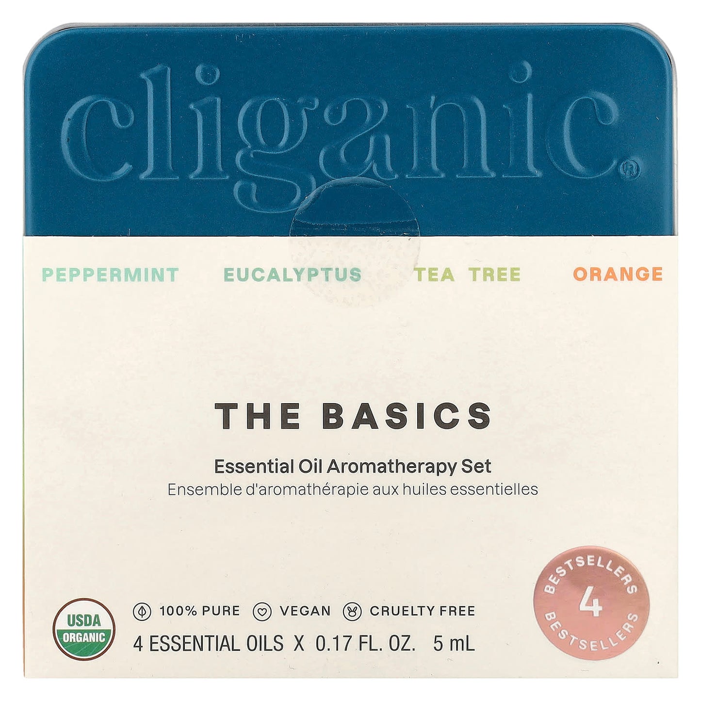 USDA Organic Essential Oil Aromatherapy Set of 4 - Cliganic - Image 2
