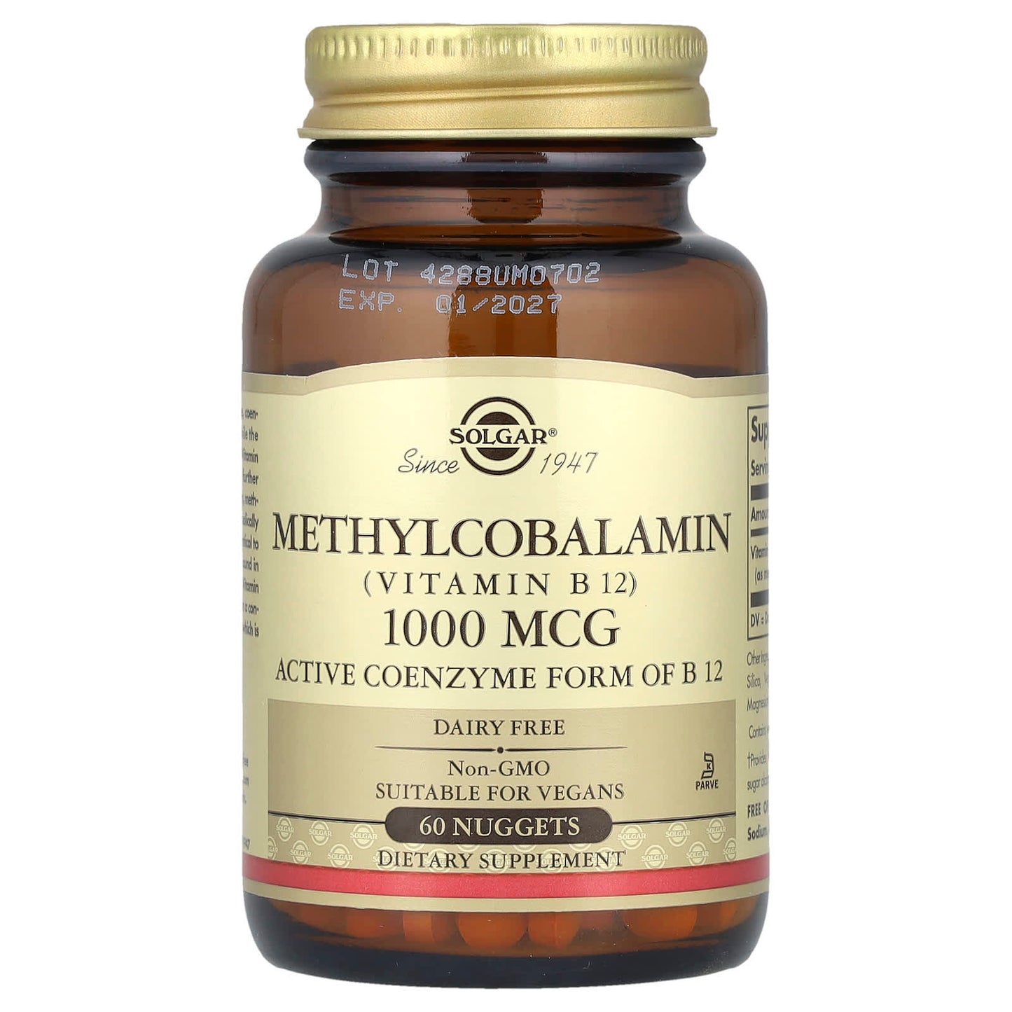 Solgar, Methylcobalamin (Vitamin B12), 1,000 mcg, 60 Nuggets - Image 1